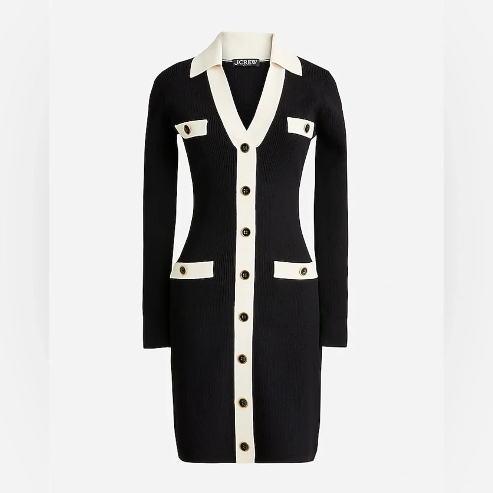 NEW / J.crew Contrast-trim sweater-dress - Picture 1 of 3
